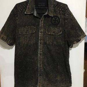 Affliction distressed mens button up shirt size XL